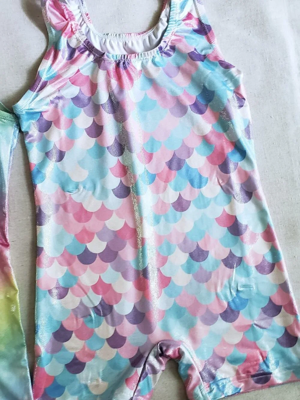 Leotards for Girls Gymnastics Size 6-7 Years Rainbow Pink Purple Gym Dancewear